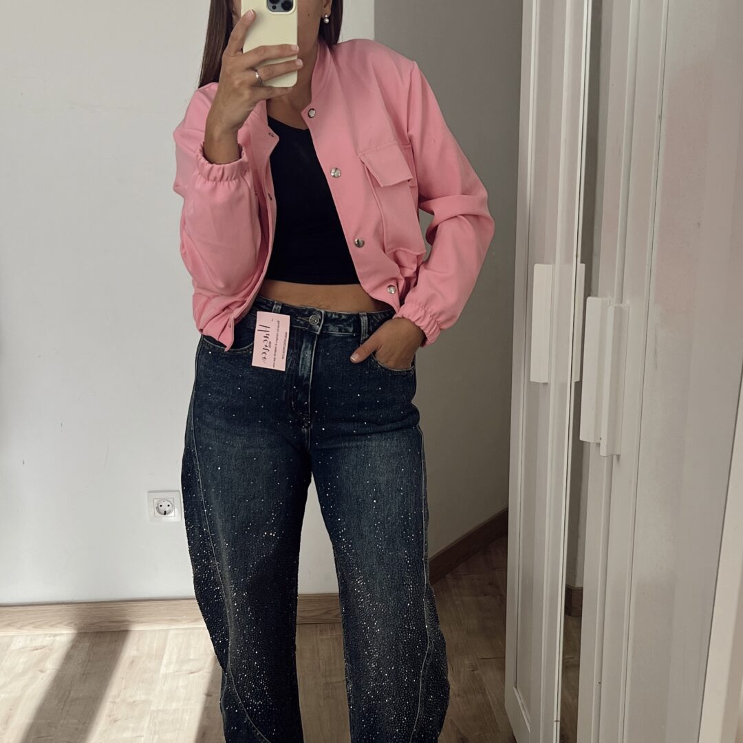 Chaqueta Bomber Rosa Chicle