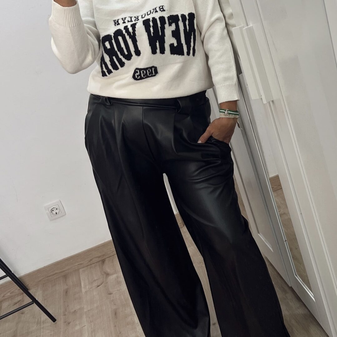 Jersey cuello camisa Blanco