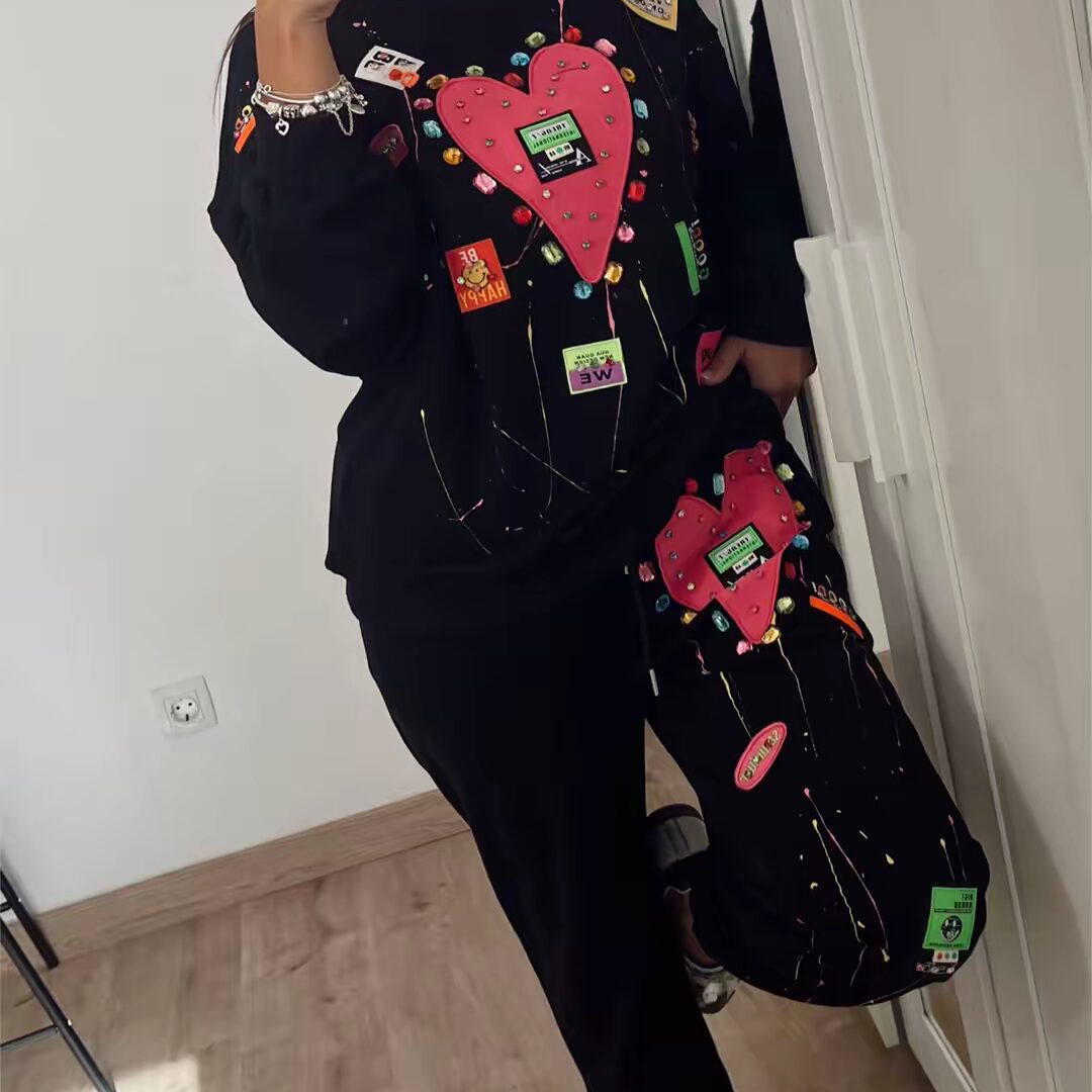 Pantalón Corazón Pedrería