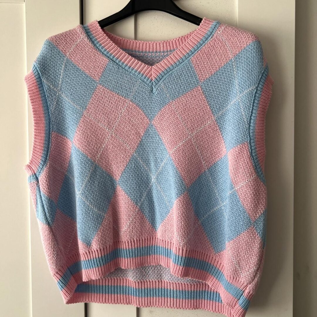 Chaleco punto Rosa/Azul