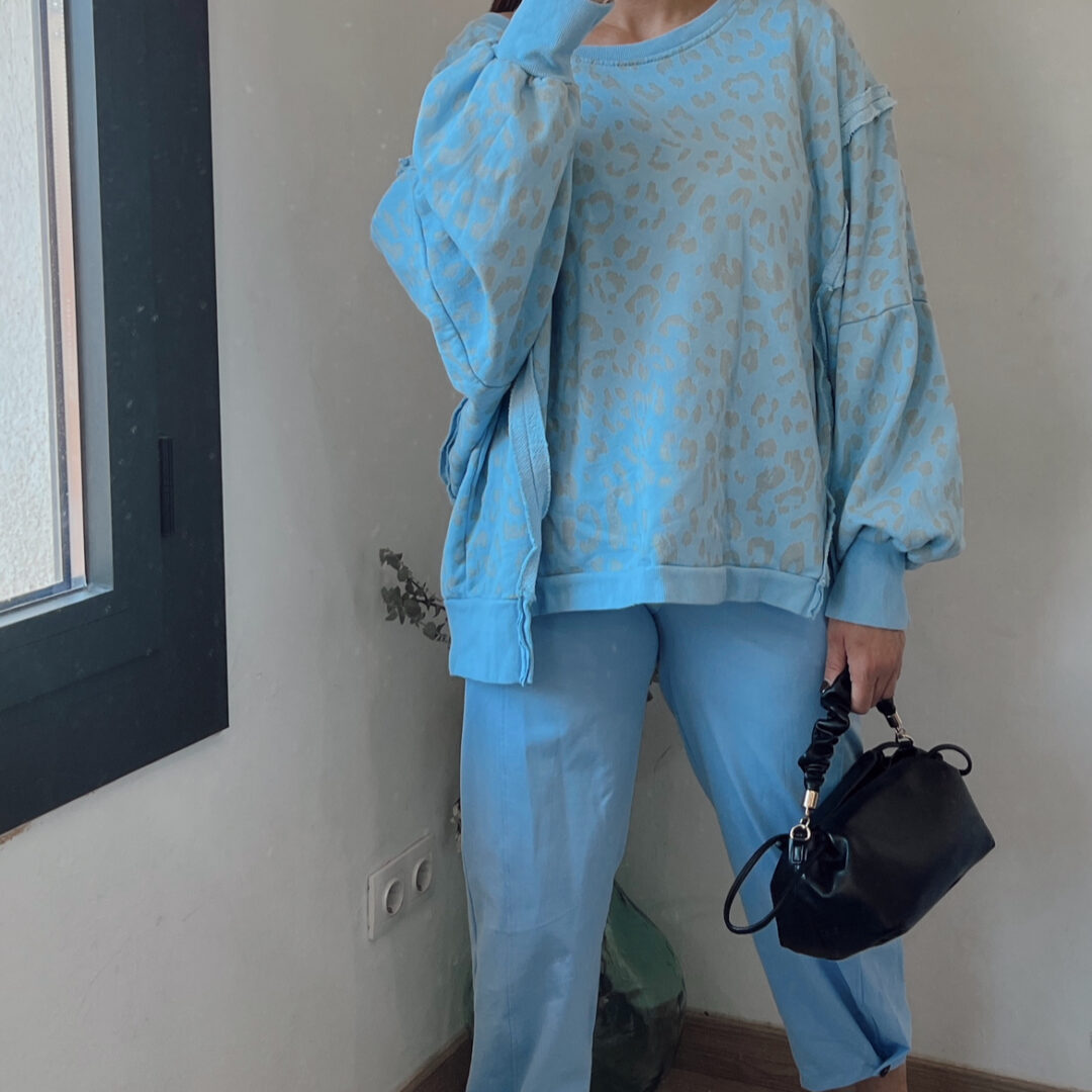 Sudadera Animal print azul