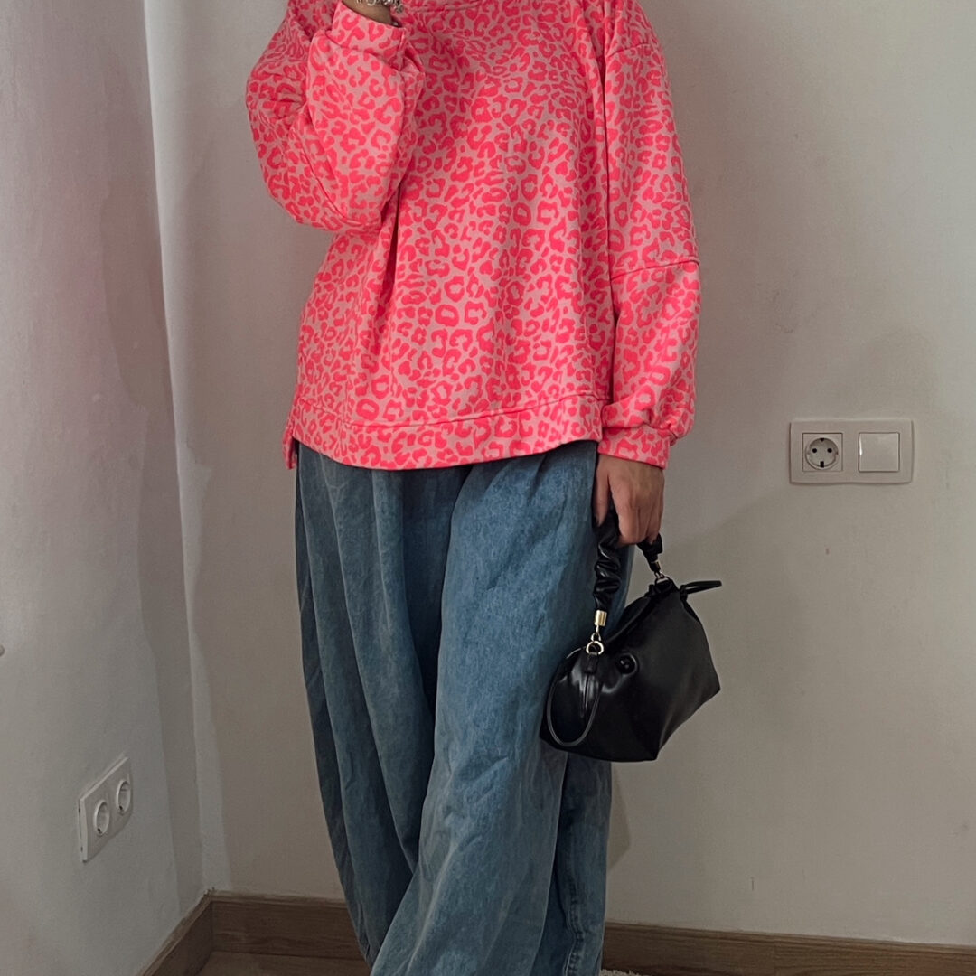 Sudadera Animal print Flúor