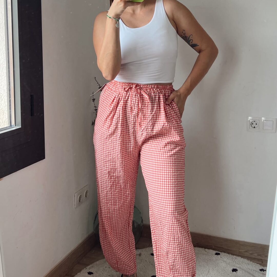 Pantalón Vichy rojo