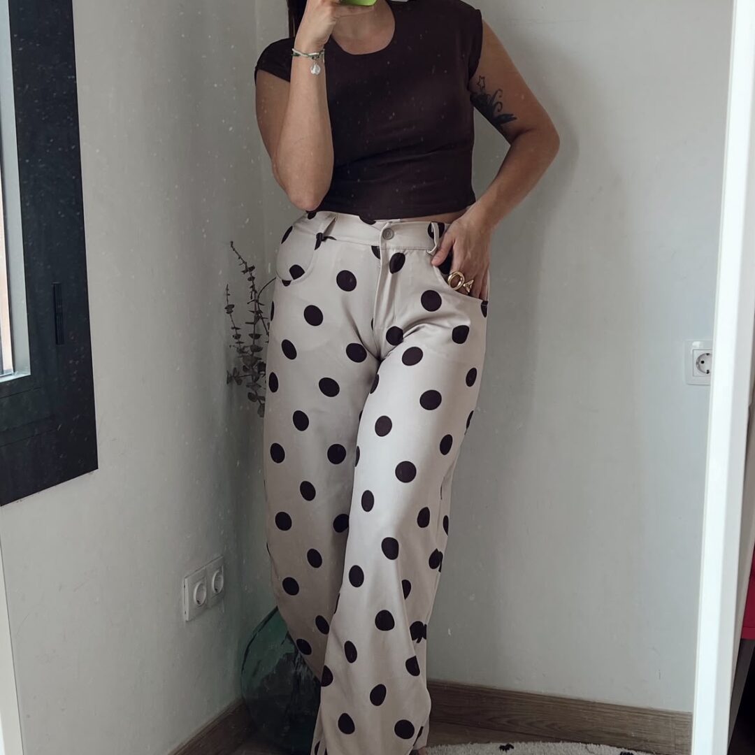 Pantalón Lunares Beige