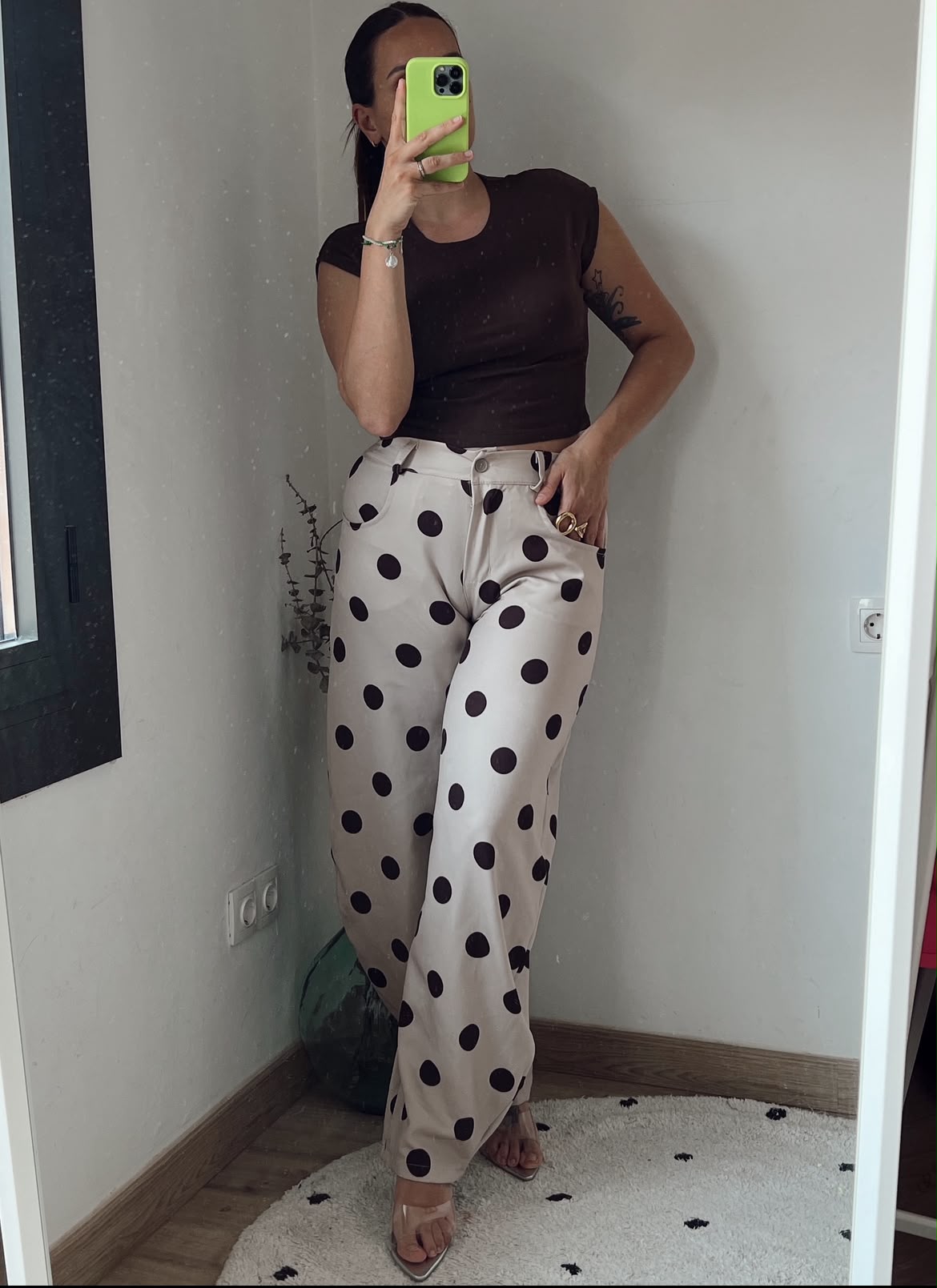 Pantalón Lunares Beige