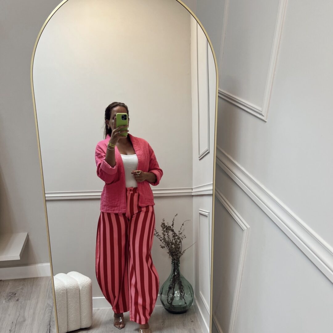 Pantalón rayas Naranja y Fucsia