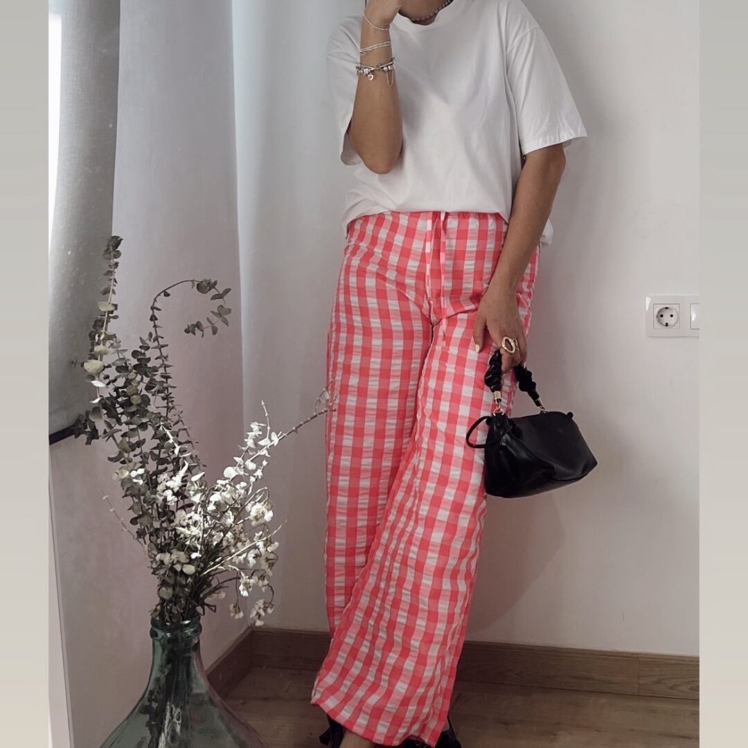 Pantalón vichy Flúor