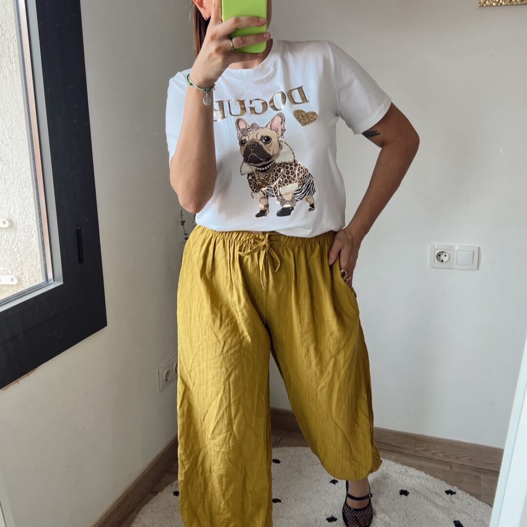 Pantalón bombacho mostaza