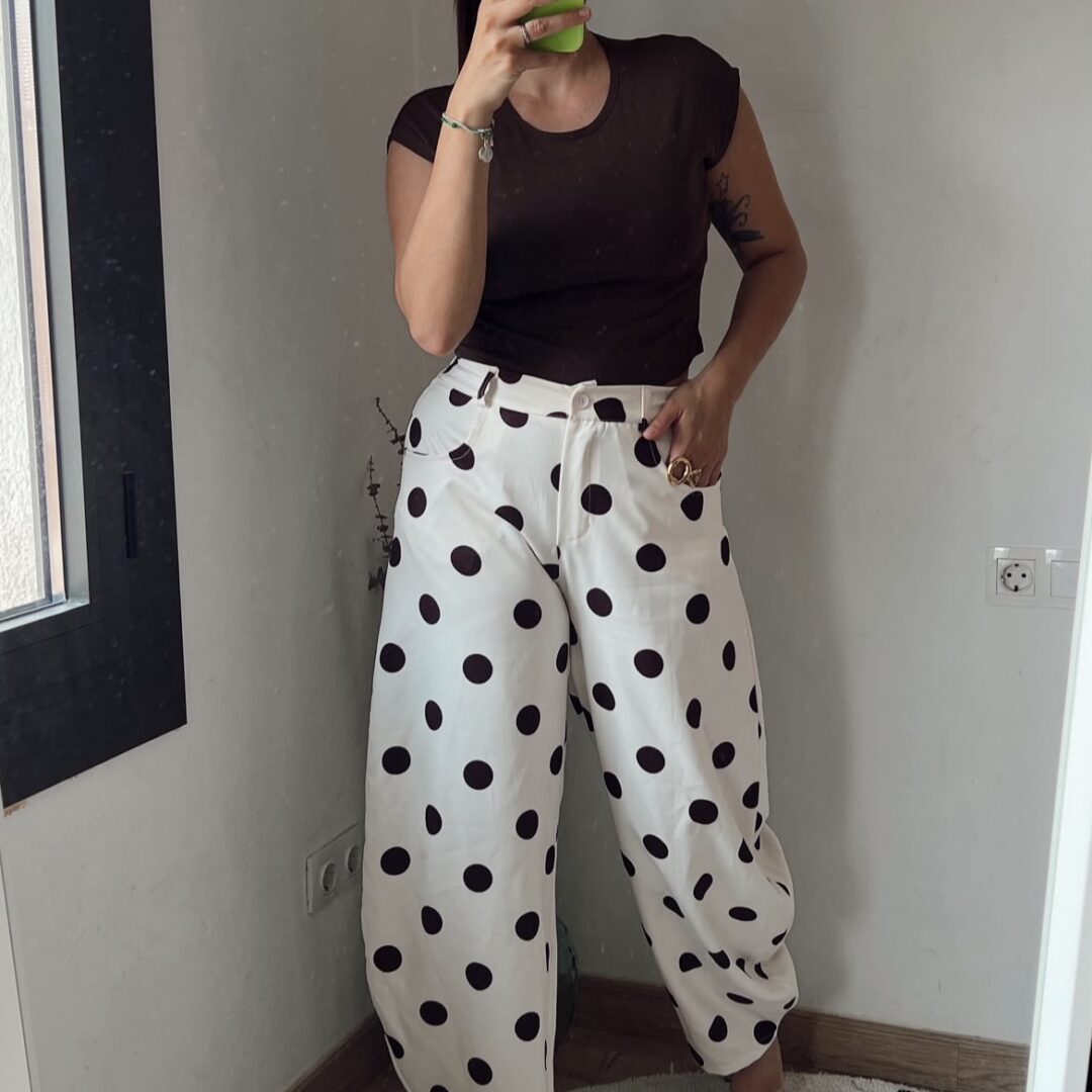 Pantalón Lunares Blanco